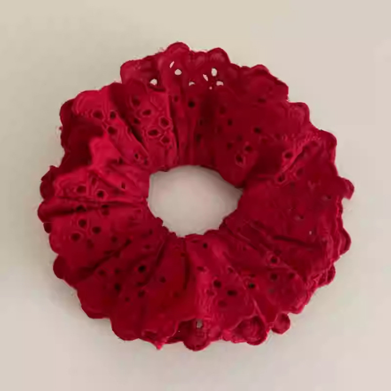 Double Layer Lace Bloom Scrunchie Adjustable Non Slip Hair Coil for Women