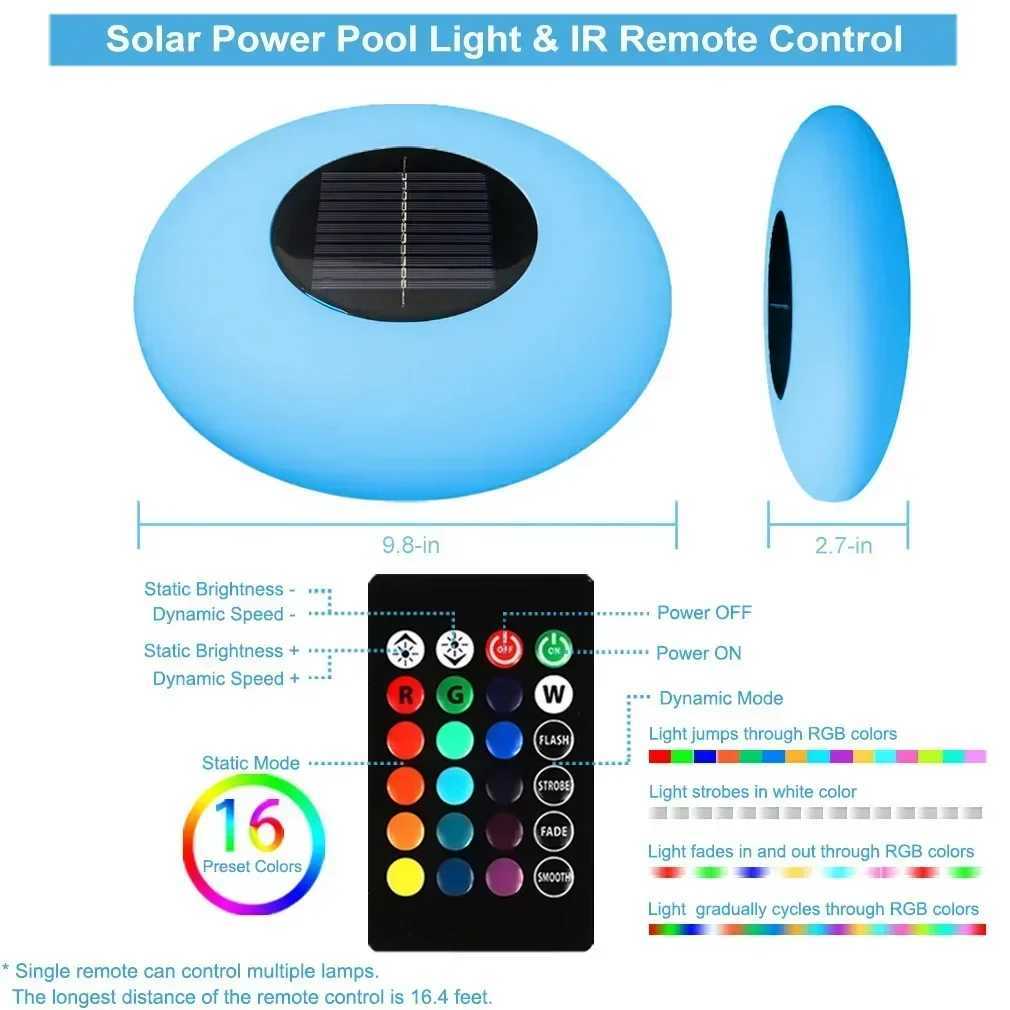 Pool Lights Outdoor Waterproof Lawn Lights Colorful LED Water Surface Floating Light Large and Small Solar Water Floating Lights W250607