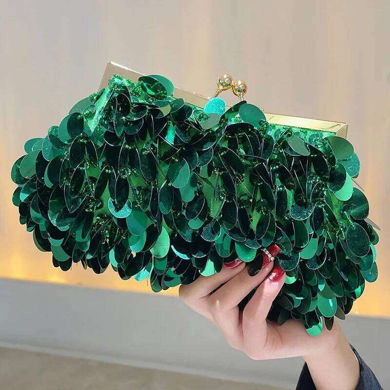 Sier Sequin for Women Evening Prom Shiny Small Purse Fashion Handbag Banquet Shoulder Bag tail Party Clutch