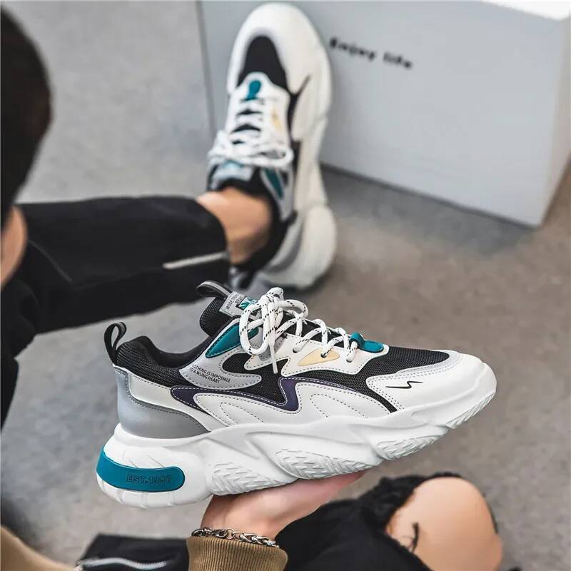 Ddmyoutdoor Men S Casual Sneakers Fashion Breathable Mesh Tennis Sports Running Elastic Vulcanized Comfortable Male Shoes Outdoor Shoes