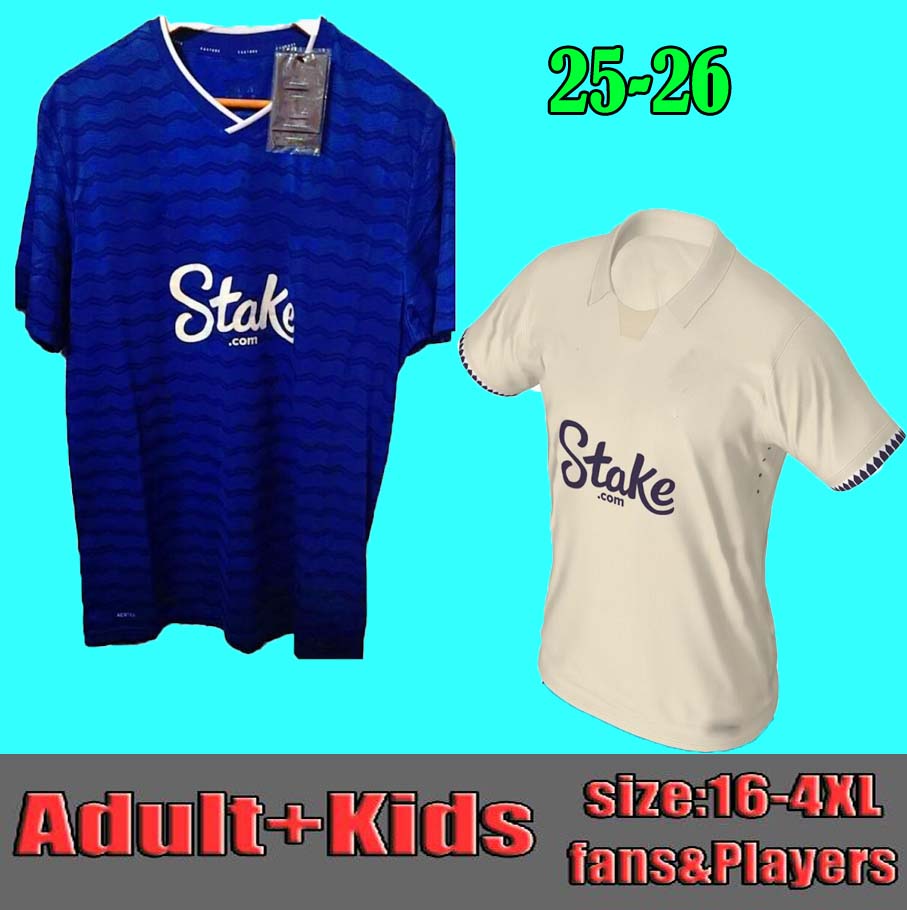 25 26 Evert GORDON soccer jerseys McNEIL CALVERT-LEWIN KEANE DAVIES DIGNE Uniforms men Kids 2025 2026 PICKFORD football shirts
