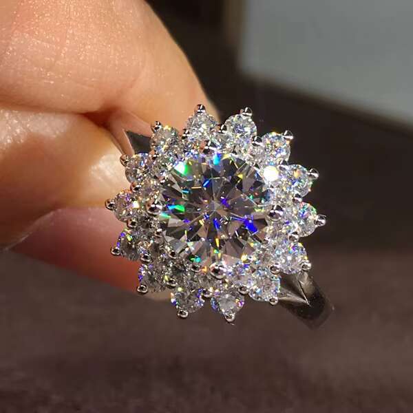 Direct Sales Low Price Wedding Band Ring for Men Real Solid Gold 14k 3 Ct Moissanite Ring