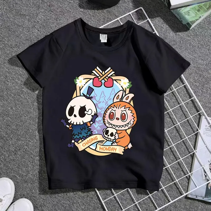 Labubu Tshirt Mens T Shirts New Labubu Tshirt Men and Women Short Sle Loose Tops Fashion Trend Comfortable Breathable Pure Cotton Printed Clothing Asi