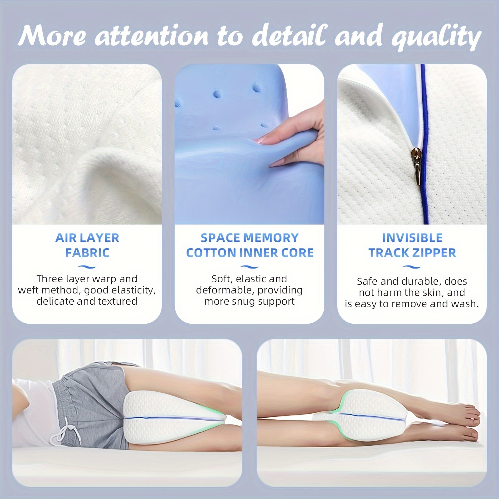 Traveling with memory cotton leg pillow heart-shaped temperature slow return clip pillow pregnant women shaping leg pillow knee support pillow.