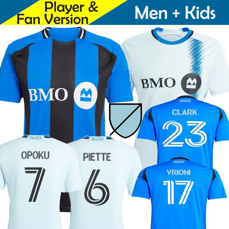 2025 2026 CF Montreal Maillot Soccer Jerseys Kids Kit Man 25/26 Football Shirts Home Light Blue Royal Away Men's Uniform Training WANYAMA PIETTE OPOKU DUKE VRIONI CLARK