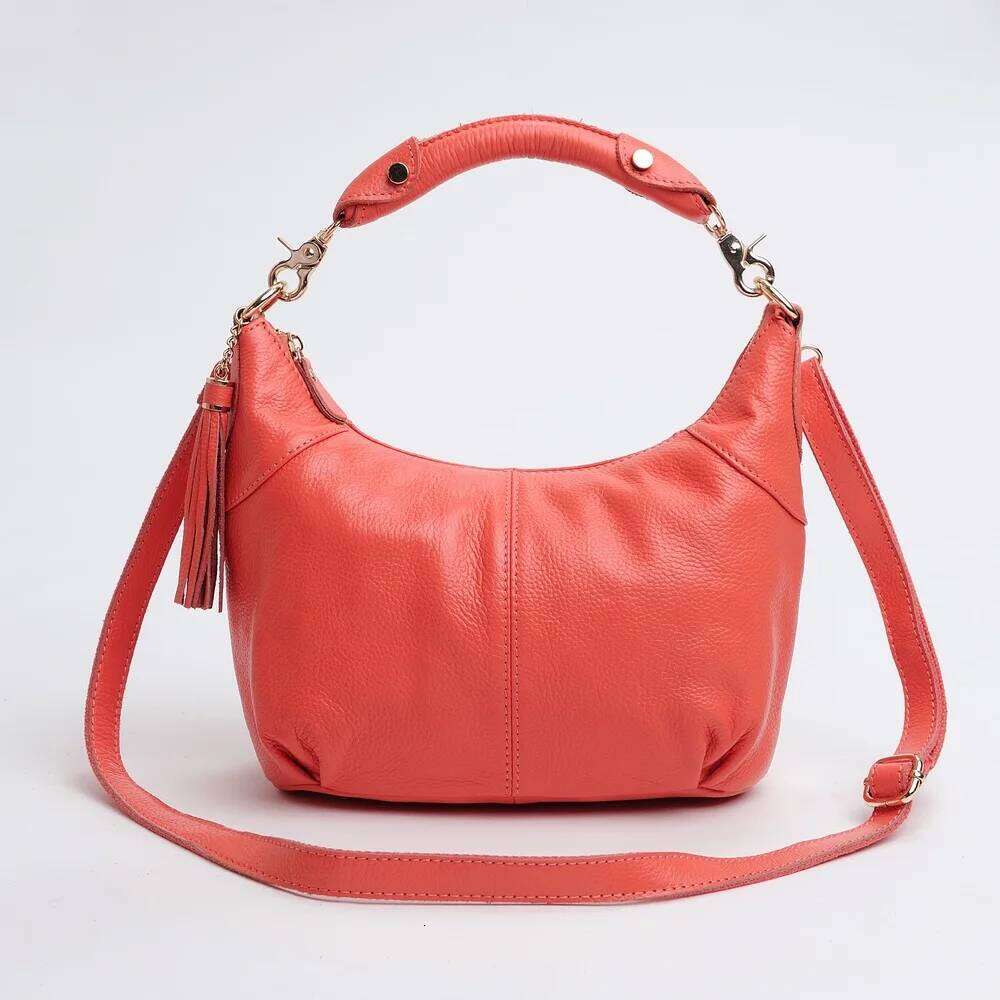 Candy Color Fashion Women Bags 100%Genuine Leather Women's Shoulder Handbag Hobos Casual Purse Satchel Cowhide Ladies Soft Bag 2025/06/07