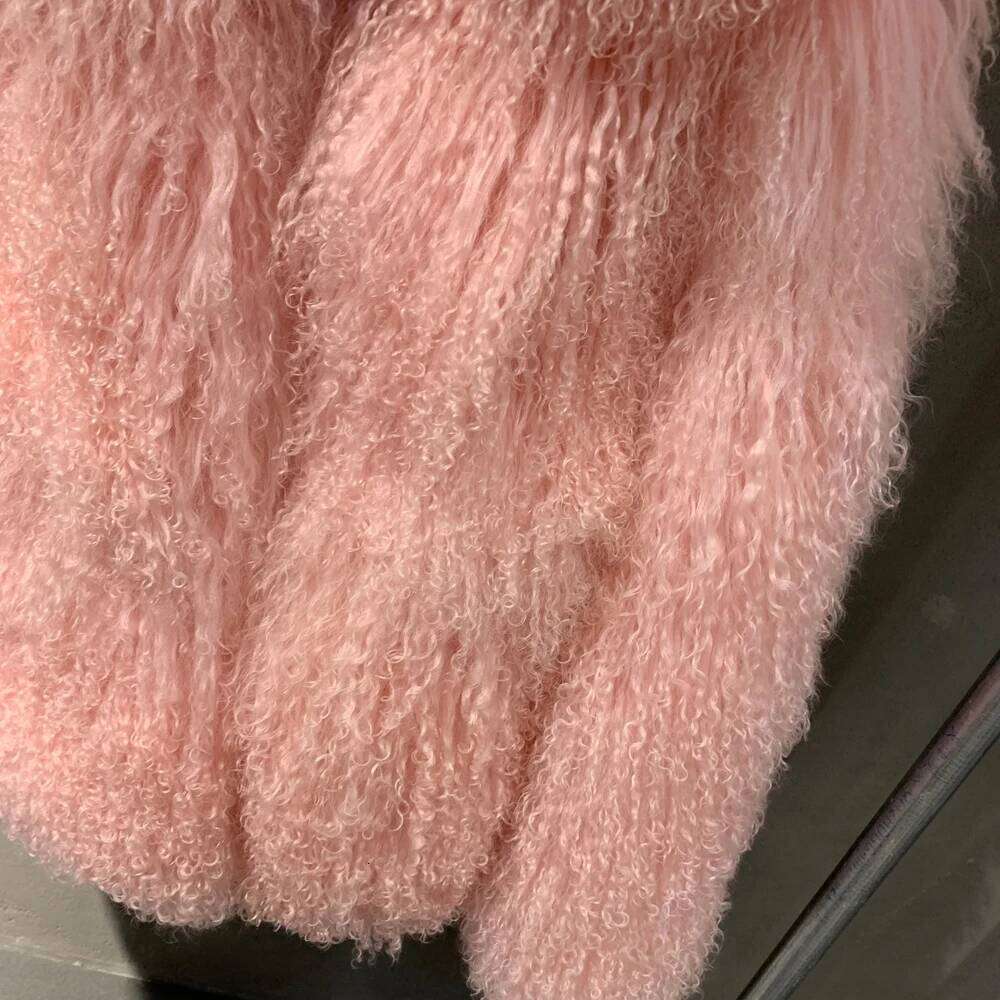 Hooded Sheep Coats Women's Mongolian Coat Warm Winter Natural Fur Cloth 916