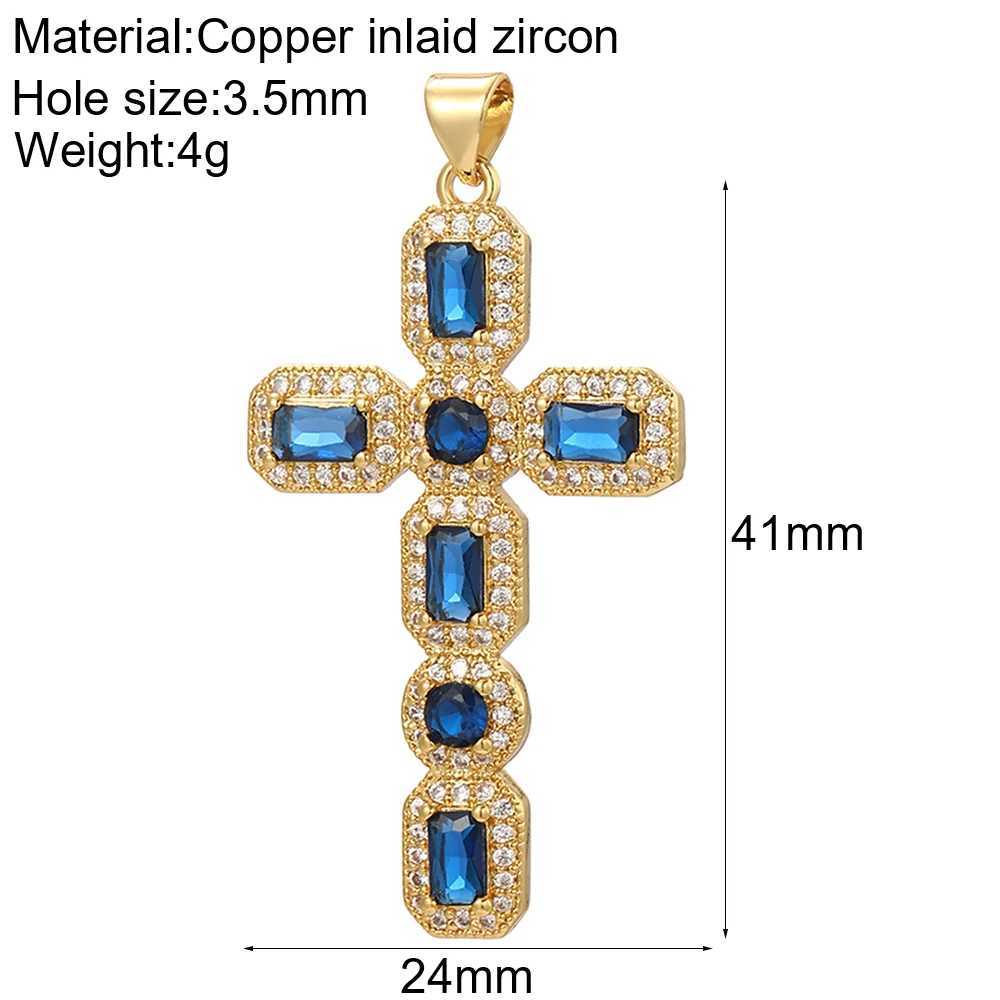 Crosses Cute Dangle Jewelry Charms Jewelry Making Pendant Charms for Earrings Necklace Bracelet Gold Color Copper Cubic Zircon XJ250607