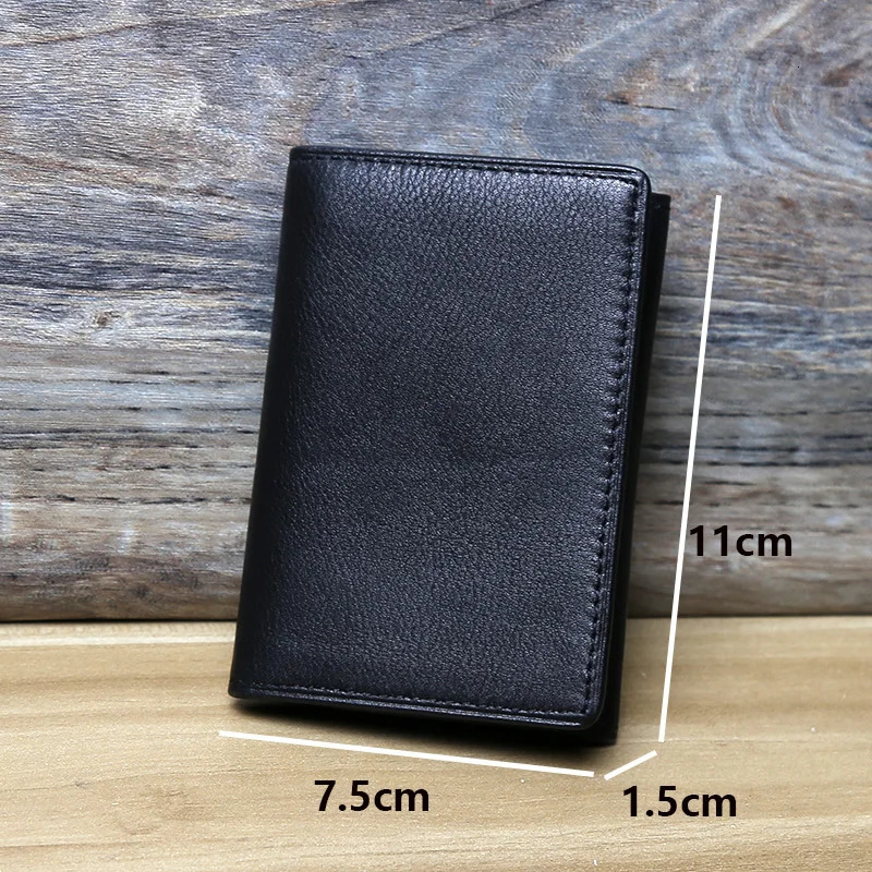 Real Leather Card Holder Purse Mens VIP Credit Cards Wallet Slim Business Nametag ID Cards Keys Earphone Storage Small Bags 250605