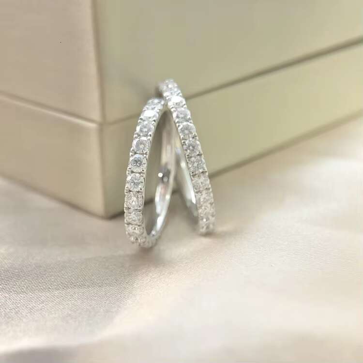 Roomy Moissanite Diamond Jewelry 10K 14K 18K White Gold Engagement Wedding Couple Rings