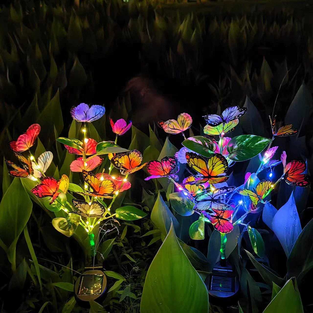LED Simulation Butterfly Flower Solar Light Outdoor Summer Landscape Lighting Camping Wedding Garden Party Decoration Lawn Lamp XJ250606