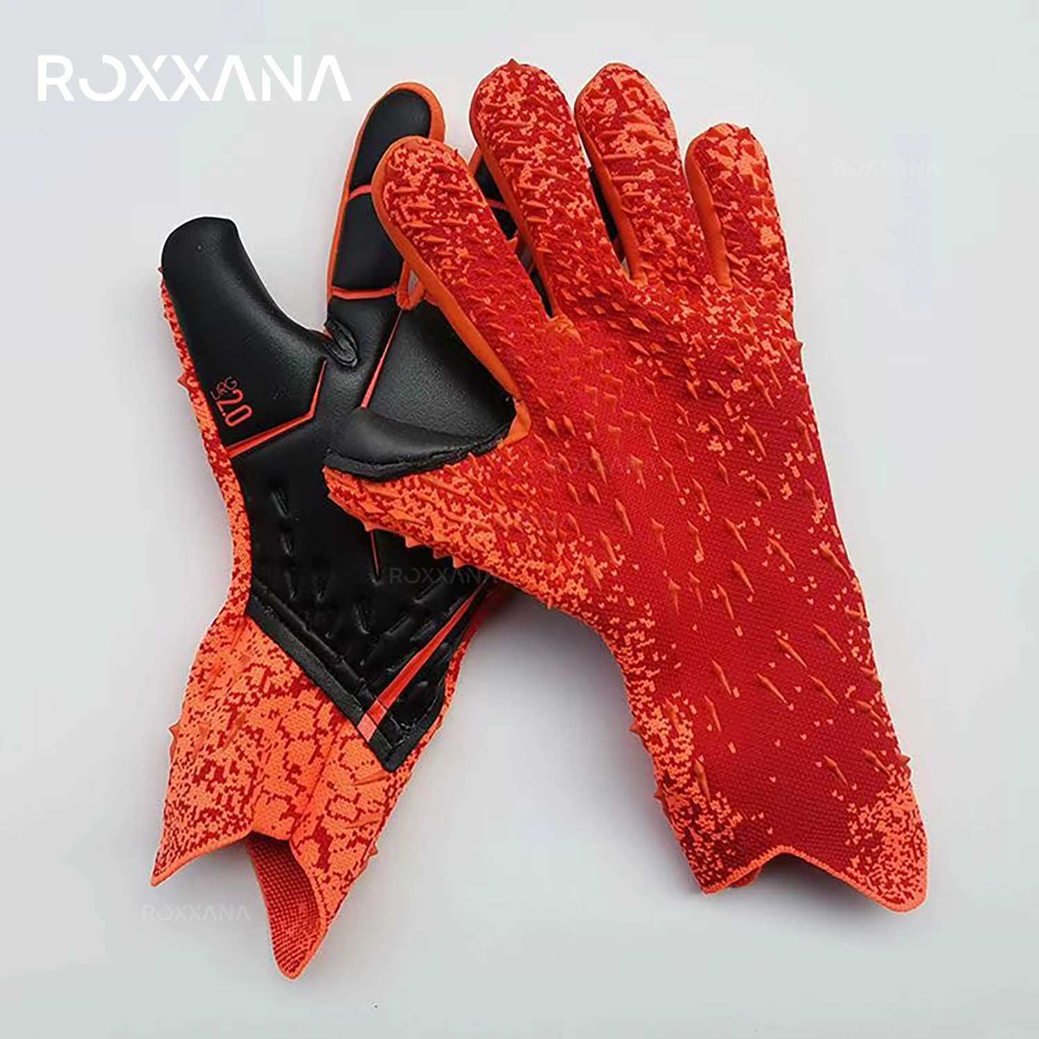 ROXXANA Strong Grip for Soccer Goalie Goalkeeper Latex Gloves for Adult Youth Football Sports Training and Match with Size 6-10 XJ250606