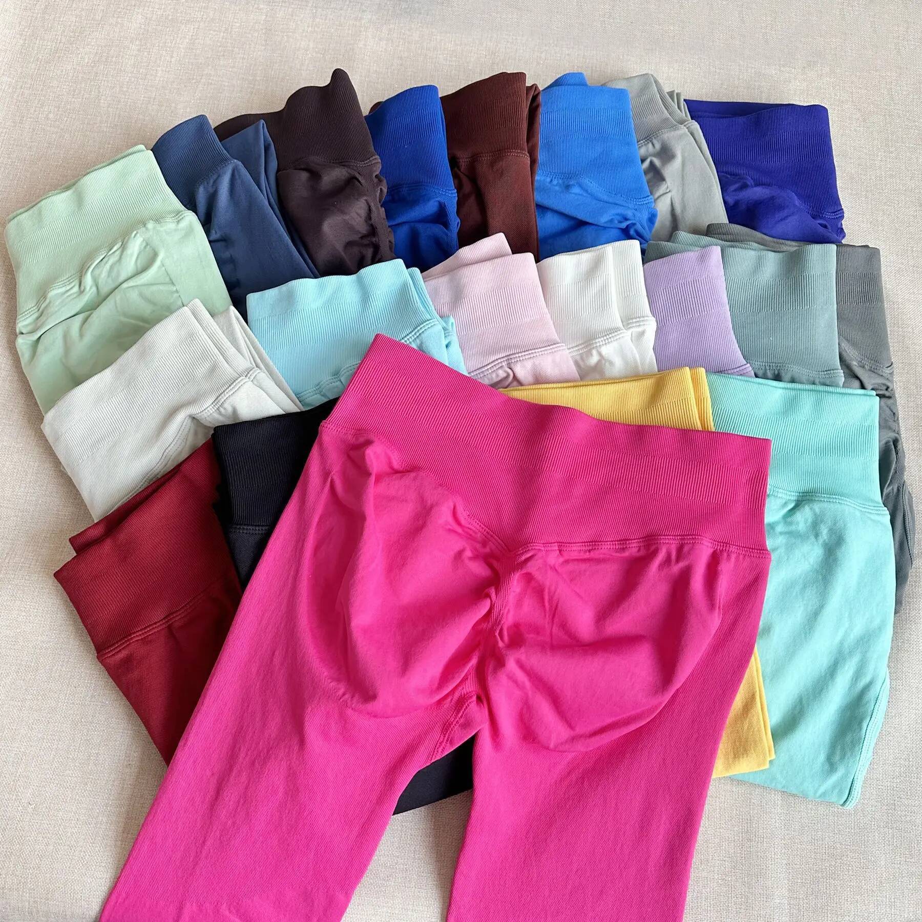 Seamless Sporty High Elastic Yoga Leggings Fiess Pants Butt Lifting Tummy Control Squat Proof Workout Tights