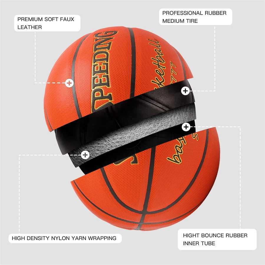 Professional Basketball Ball PU Non-slip Basketballs Outdoor Indoor Training Ball Competition Team Basket Standard BallXJ250606
