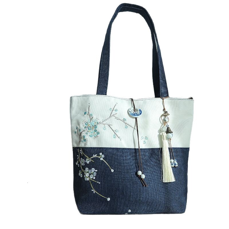 Top Brand High Quality New Style Original Boutique Literary Style Ancient Style Hanfu Canvas Backpack Handbag Shoulder Bag for Women New Free Delivery