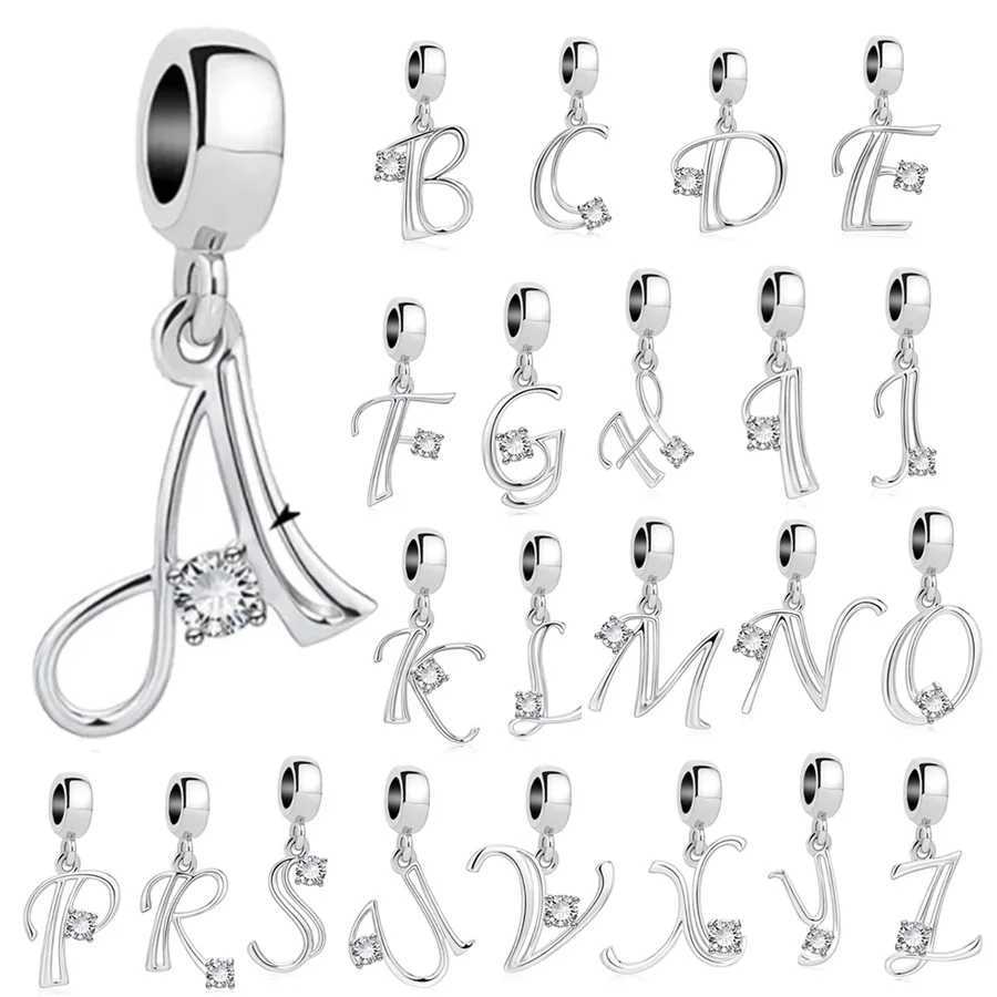 New Arrivals Original English Alphabet A-Z 26 Letter Trinket Dangle Charm Bead Fit 925 Sterling Silver Bracelet DIY Jewelry GiftXJ250607