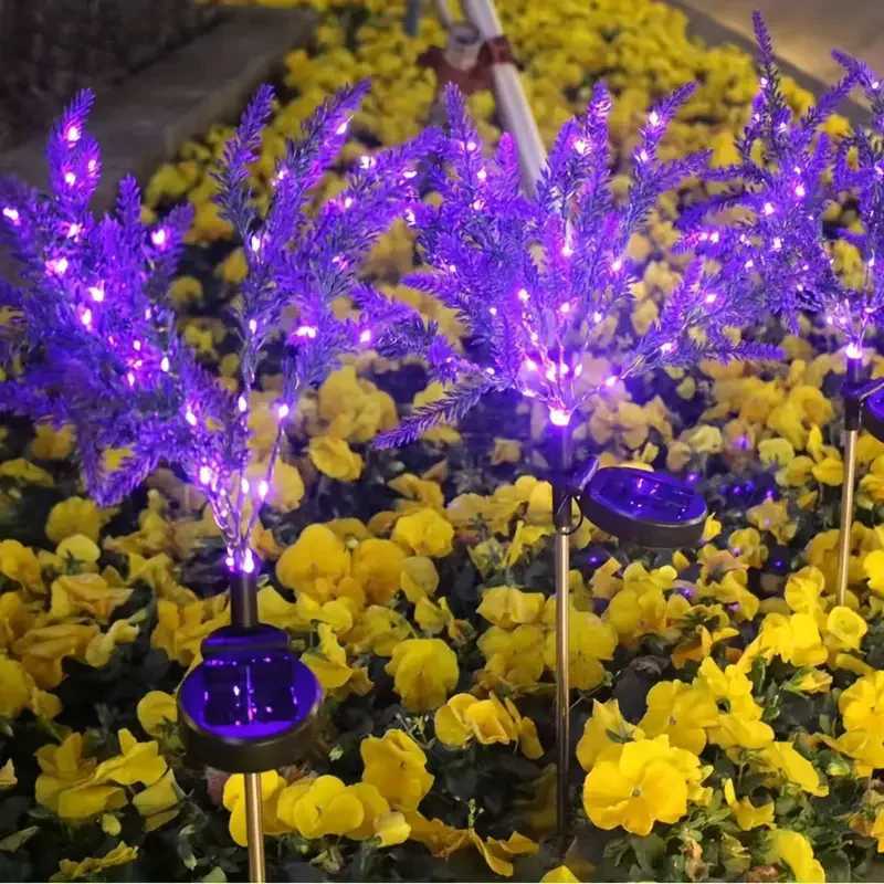 Solar-Powered Purple Lavender LED Landscape Lights For Garden Decor Halloween Christmas Festive Lawn Waterproof Lawn Lights N10XJ250606