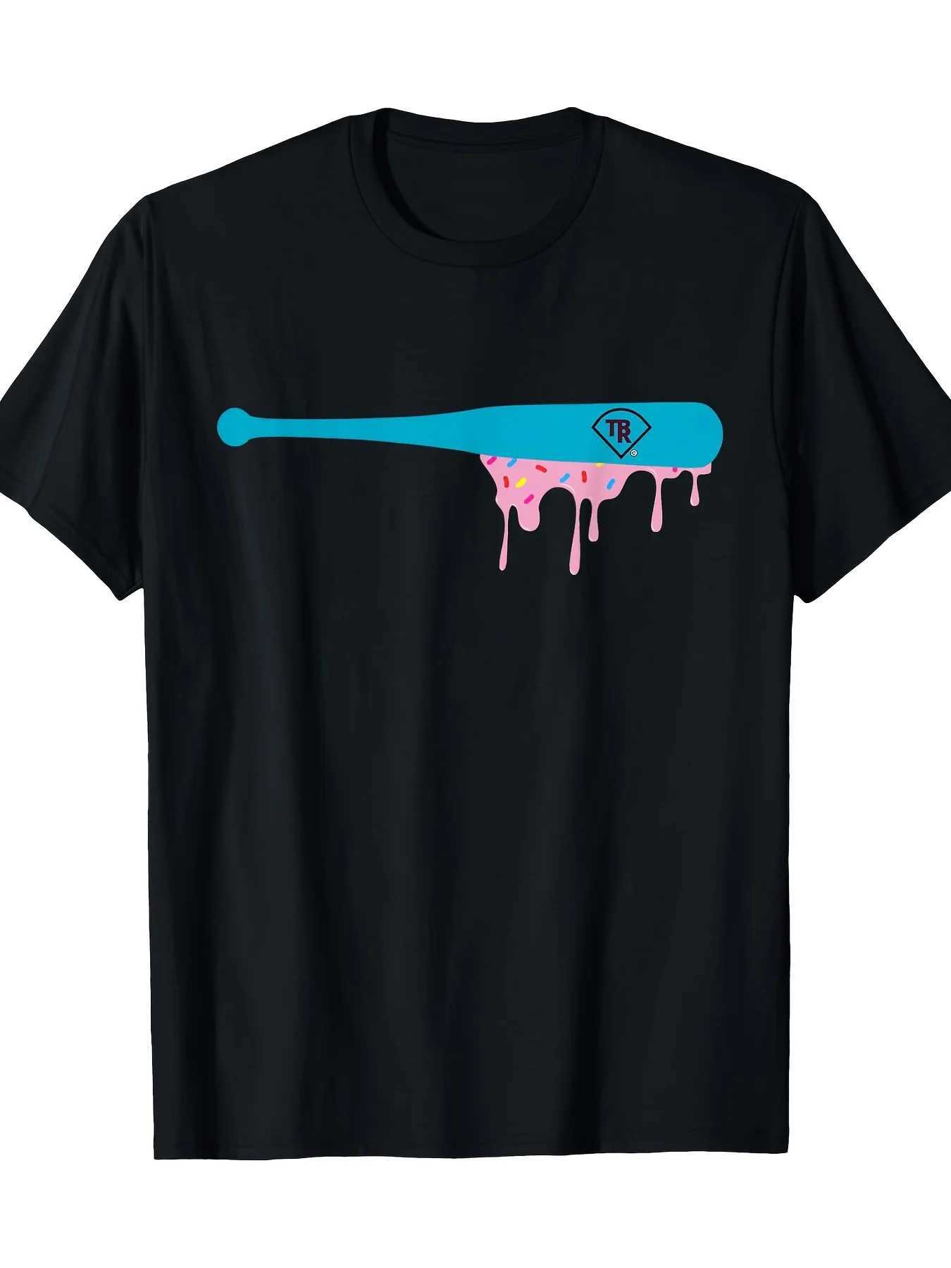 Dripping Frosting Baseball Bat Mens T-Shirt X250607
