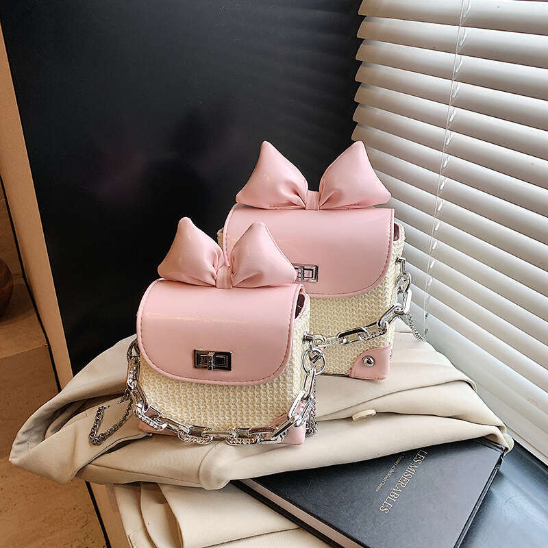 Chain 2025 Summer New Niche Design Fashion Simple High-Value Single Shoulder Crossbody Color-Block Small Square Bag