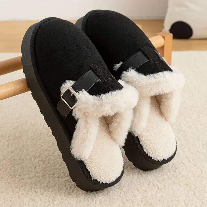 Ddmyoutdoor Women S New Boken Winter Plush Pregnant Home Warm Outdoor Comfort Anti Slip Thick Bottom Cotton Slippers Beach Shoes outdoor shoes
