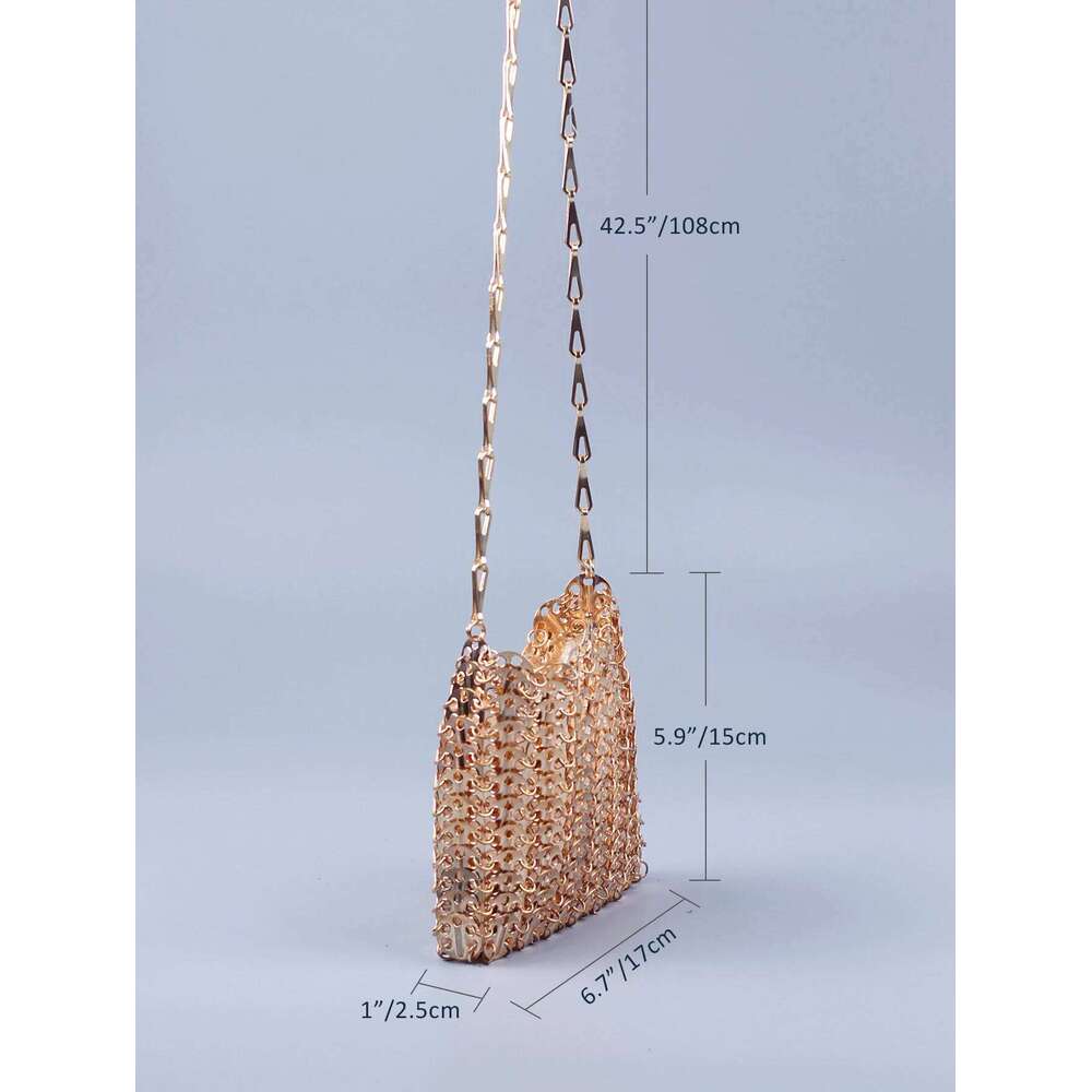 Popular metal sequins with large capacity mobile phone crossbody chain DIY handmade bag for women's fashion trend