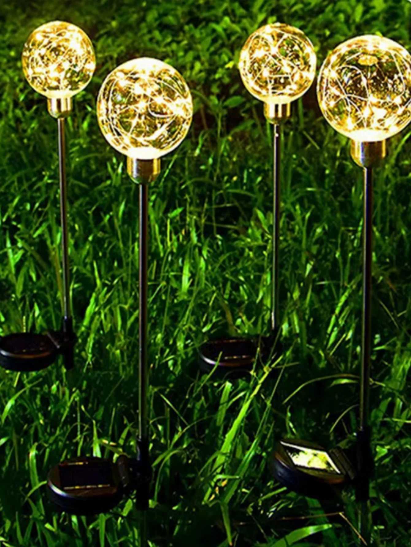 Solar Ball Reed Light Garden Park Villa Garden Decoration Plug Light Copper Wire Lawn Lamp for Home Party Holiday Decoration XJ250606