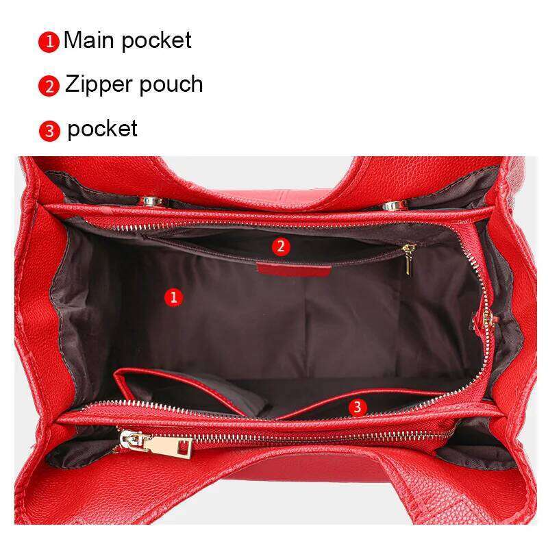 Aidrani High Quality Genuine Leather Women's Large Capacity Cowhide Underarm Shoulder Handbag