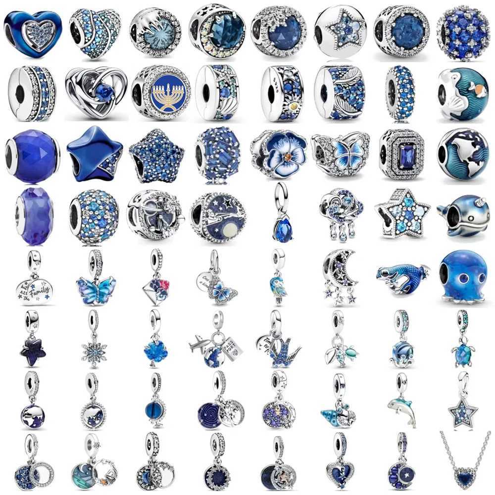 2025 925 Silver Blue Moon Star Butterfly Owl Flower DIY Bead Fit Necklace Charms Original Bracelet Trinket DIY Women Jewelry XJ250607