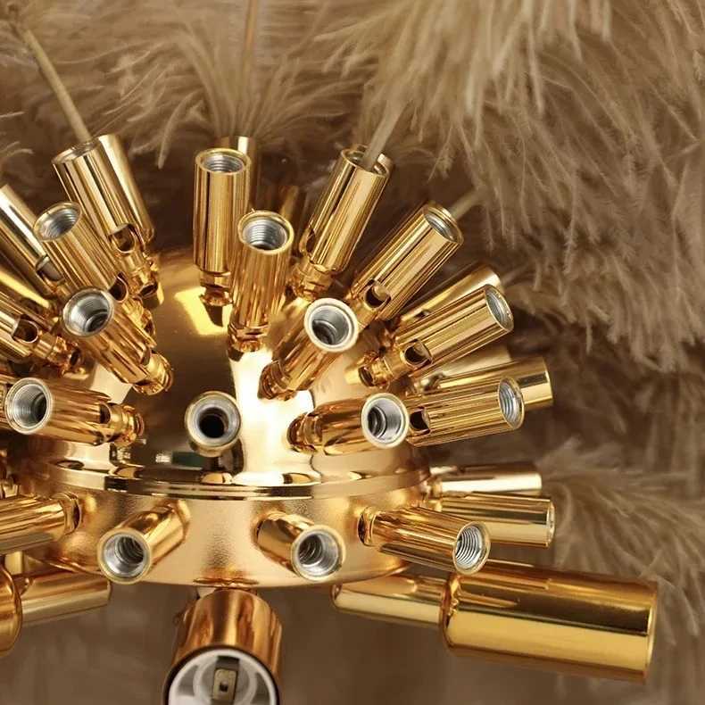 Modern Ostrich Feather Floor Lights Luxury Nordic LED Standing Lights Broadcast Room Restaurant Decor Atmosphere Table Lamp W250607