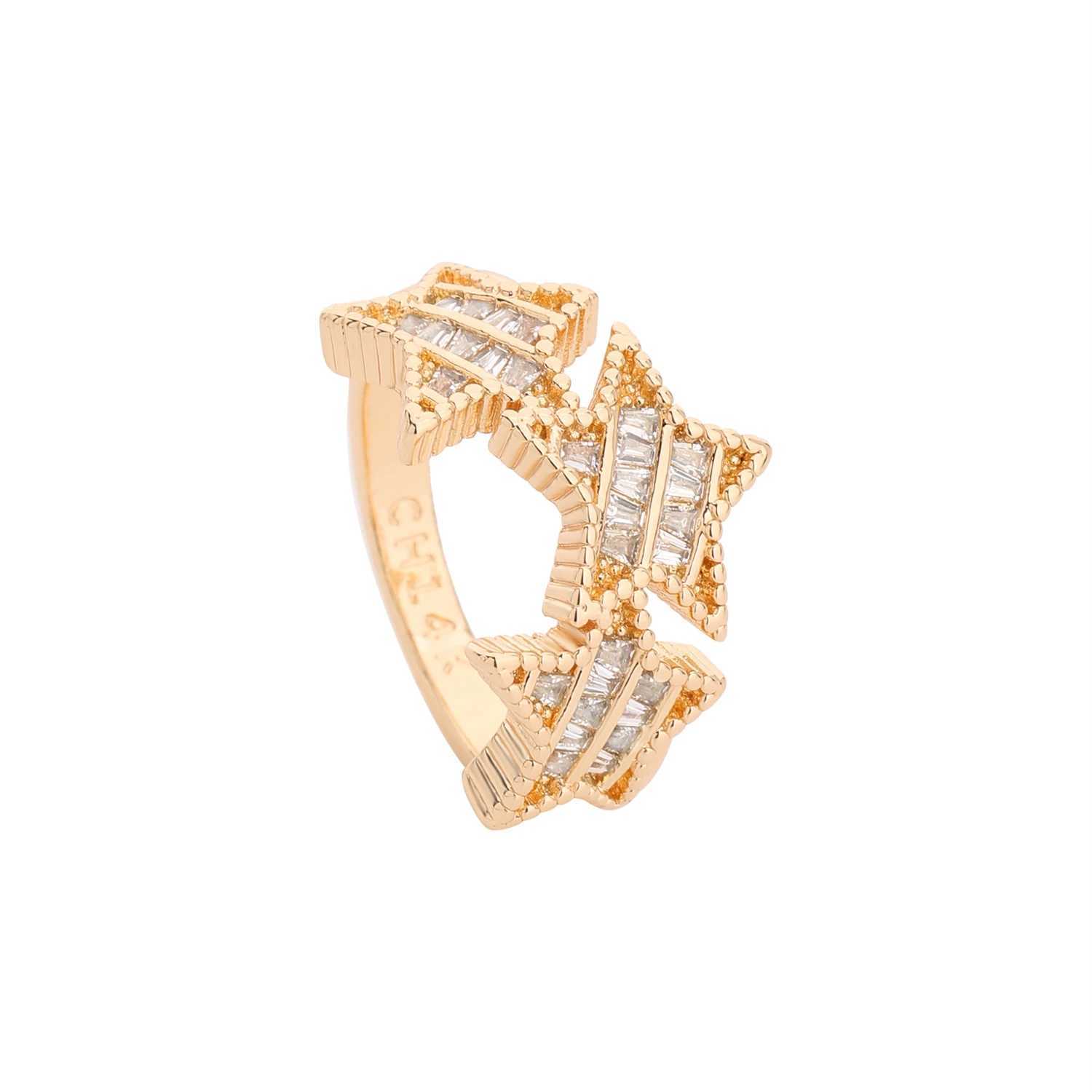 Free Shipping Original Solid 14K Gold Brass Gypsophila Women Ring Anniversary Gift XJ250606