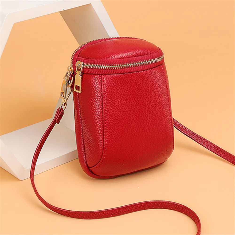 Mini Soft Genuine Leather Mobile Phone Bag Cross-body Bag Texture Top Layer Cowhide Shoulder Bag for Women High-quality 250606
