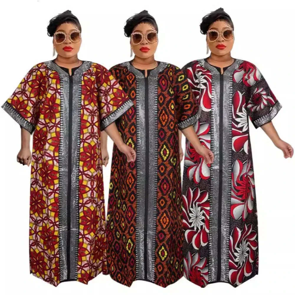African Dresses for Women Traditional Africa Clothing Dashiki Ankara Print Wax Robe Kaftan Wedding Party Evening Gown 250603