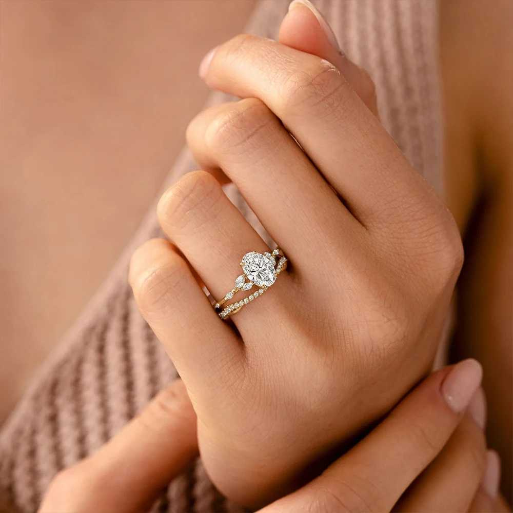 CANNER Super Luxury 925 Sterling Silver Wedding Ring Classic Egg-Shaped Zircon Stones Ring For Bridal Girls Party Proposal Gifts XJ250606