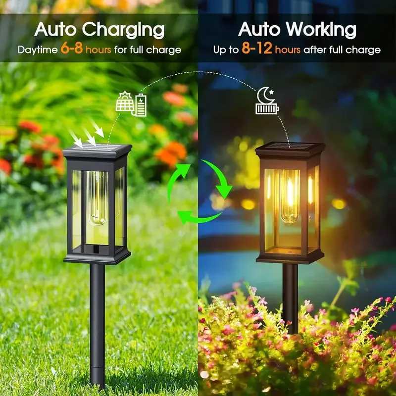 Solar Pathway Lights Solar Lights Outdoor Solar Powered Garden Lights for Walkway Yard Backyard Lawn Landscape Lighting Decor XJ250606