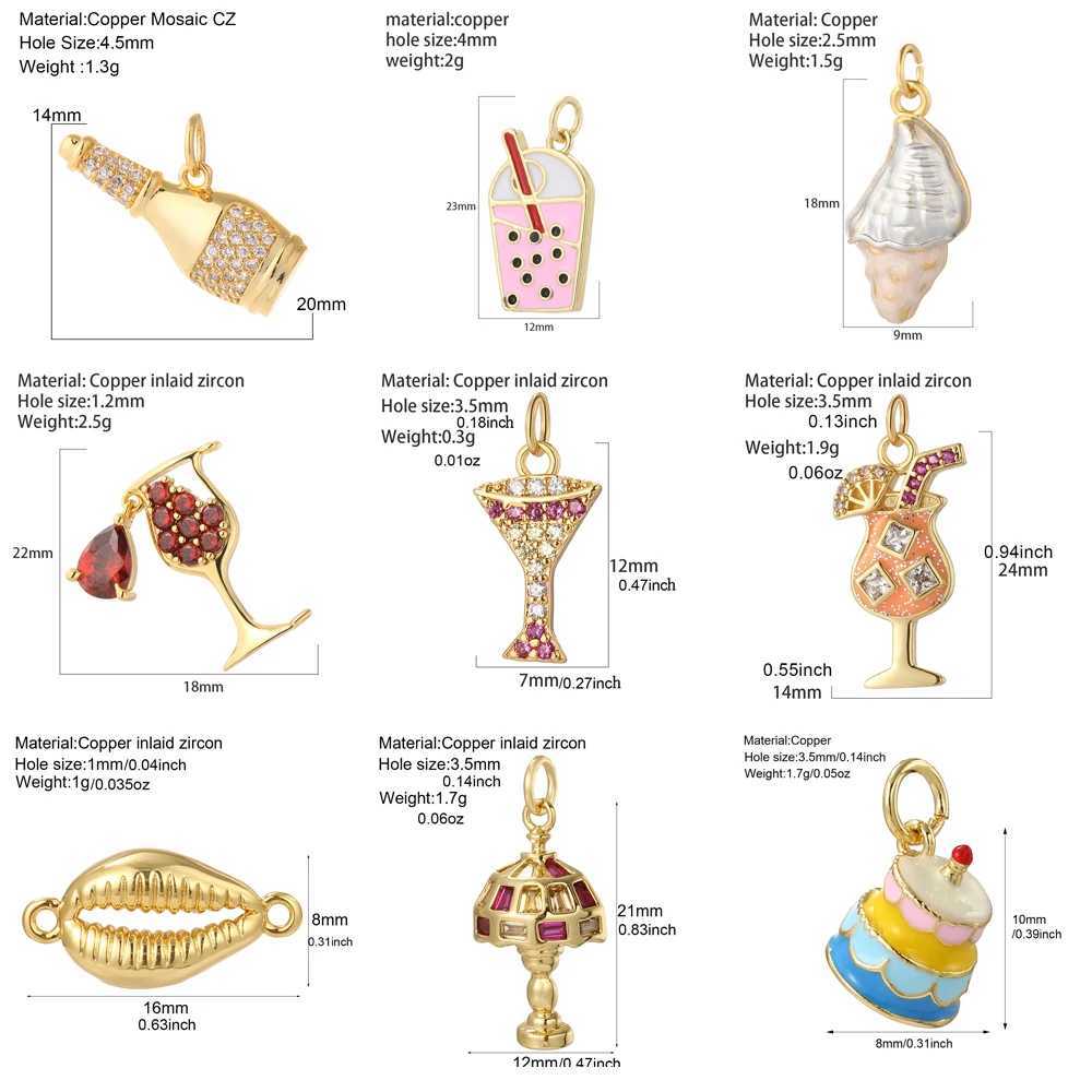 Cake cream Charms for Jewelry Making Supplies DIY Earrings Necklace Bracelet Jewelry Making Accessories Gold Color Copper XJ250607