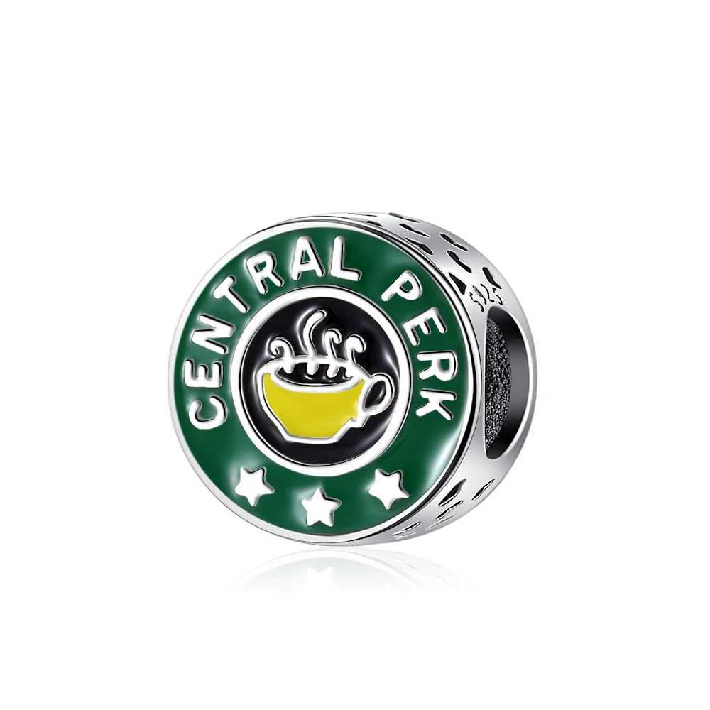 Fine Coffee cup Charm Bead Amulet 925 Sterling Silver plated Fit Original Bracelet Accessories Women DIY coffee pot Pendant Gift XJ250607