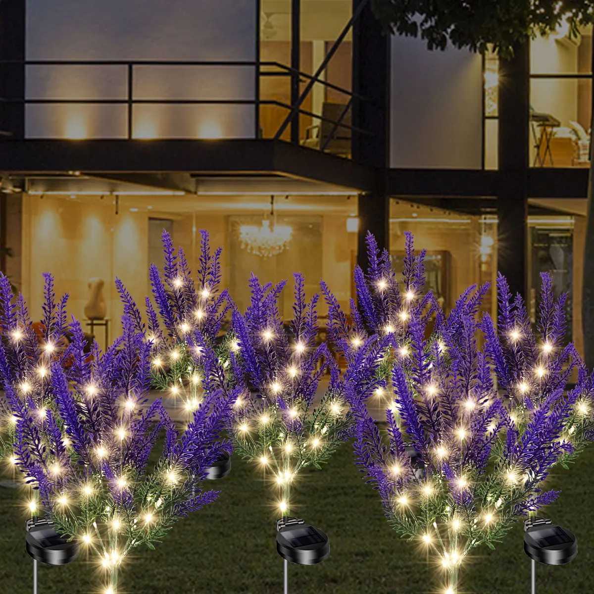Lavender solar simulation flower garden light outdoor IP65 waterproof LED decoration for courtyard lawn light XJ250606