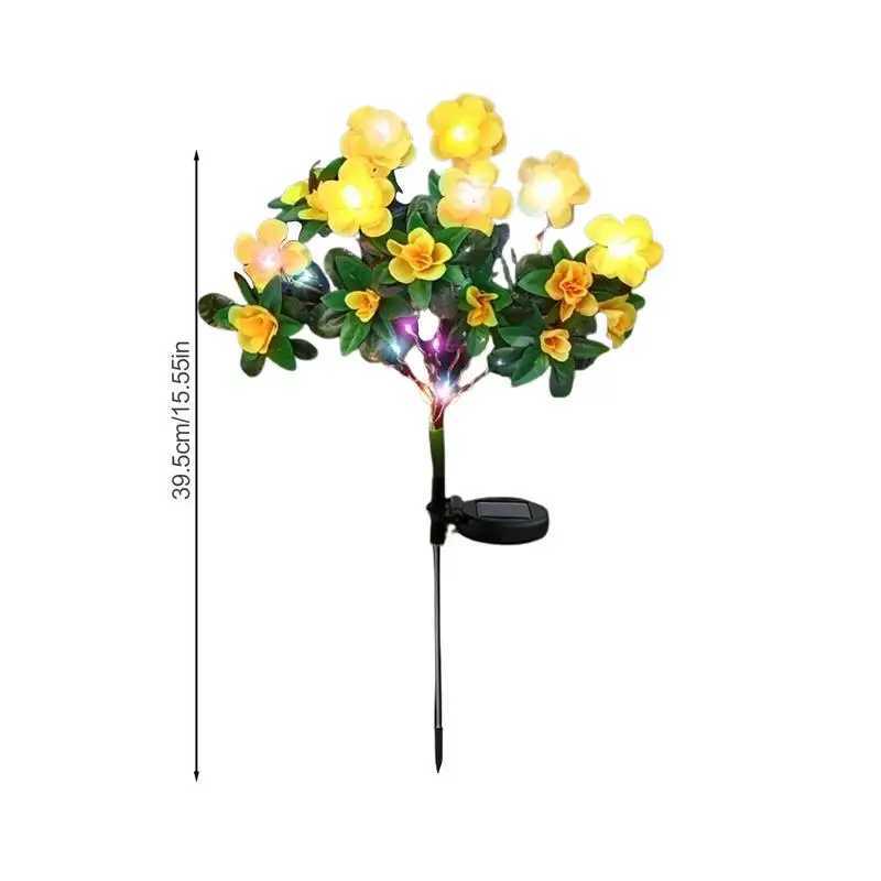 Garden LED Solar Azalea Flowers Garden Lamp Home Decorative Light Landscape Lamp Yard Lawn Path Holiday Wedding Lights W250607
