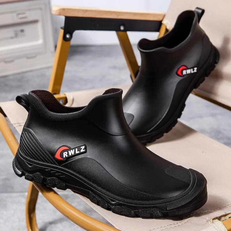 Ddmyoutdoor Rain Men Fashionable All Season Non Slip Waterproof Rubber Shoes For Fishing Work Car Wash Wear Resistant Water Boots Outdoor Shoes