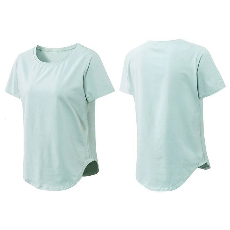 Customize Women Breathable Sport T Shirts Quick Dry Gym Fiess Loose Yoga Tops Short Sleeve Stretch Running Sportswear