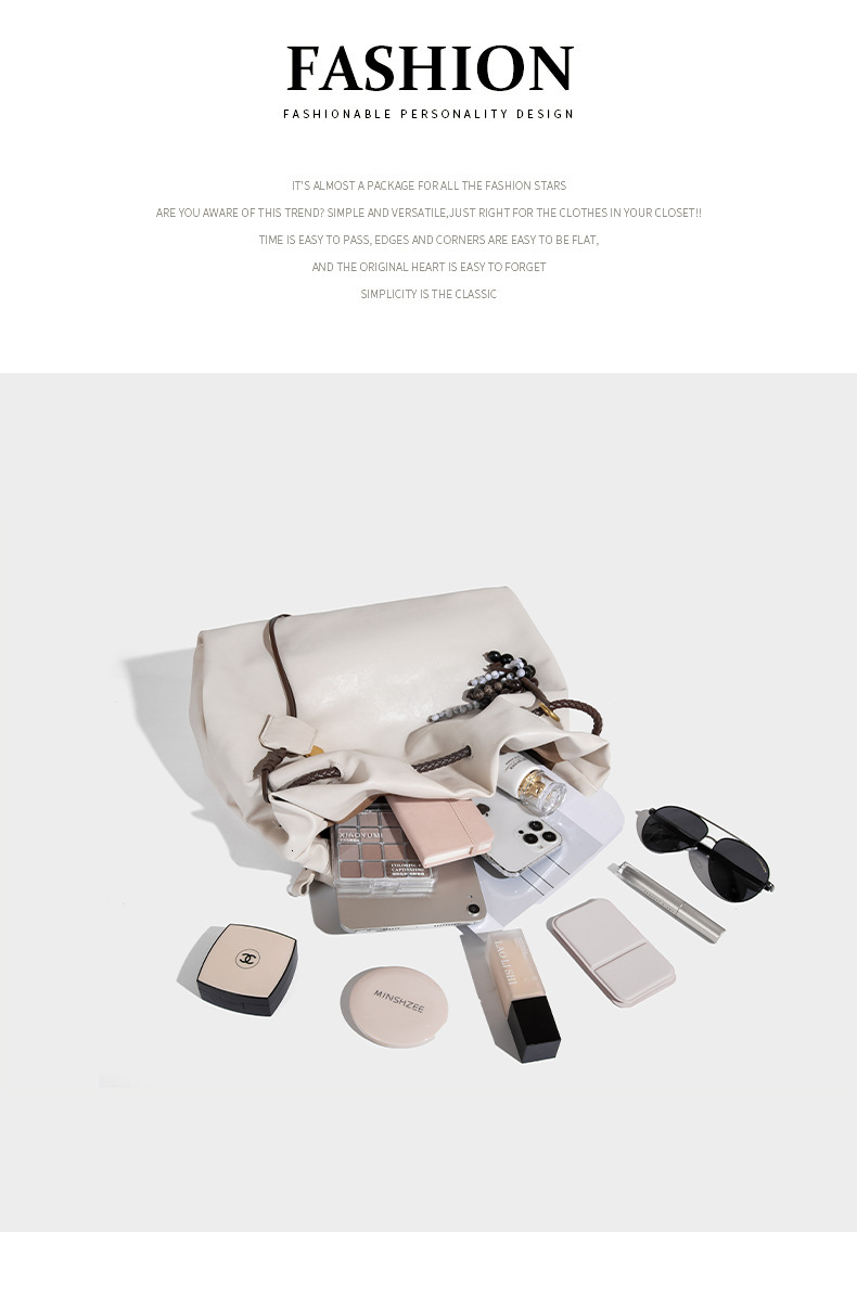 Free Shipping 2025 Summer New Fashion Luxury Versatile Designer Bags Handbag Niche Drawstring Design Bucket Bag High-end Single Shoulder Tote Bag