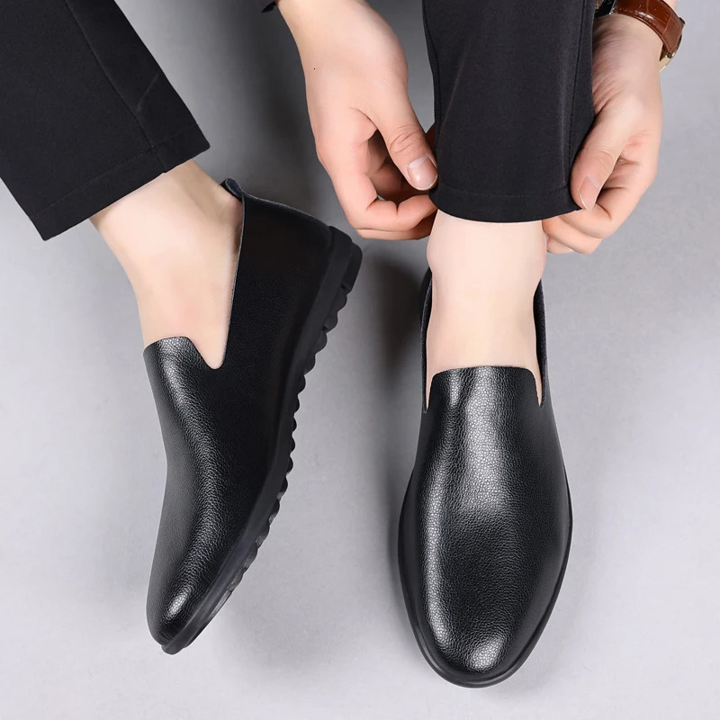 MAEDEF Summer Classic Fashion Mens Outdoor Leather High Quality Casual Shoes Slip on Soft Comfortable Lightweight Footwear 250605