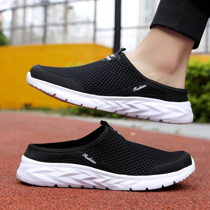 Ddmyoutdoor MAEDEF Half Outdoor High Quality Anti Slip Men Leisure Shoes Mesh Breathable Soft Comfortable Flat Bottomed Slippers Beach outdoor shoes