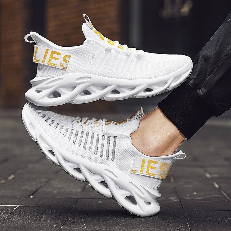 Ddmyoutdoor Sneakers Popular Men S Breathable Fly Woven Elastic Outsole Running Shoes High Quality Lightweight Sports Shoe Outdoor Shoes
