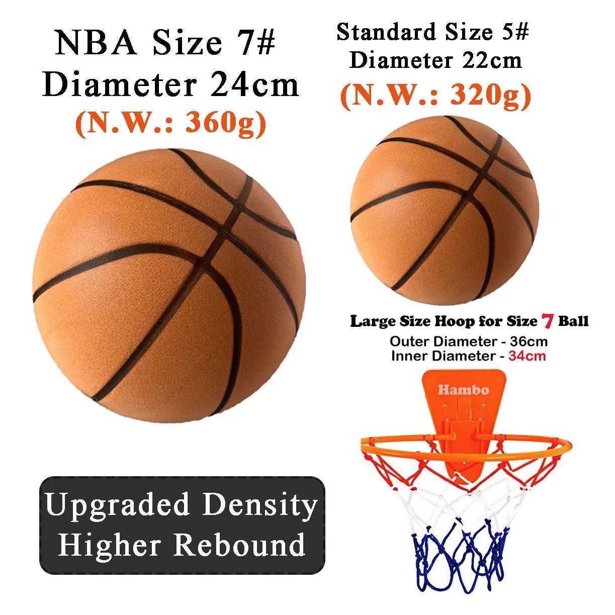 Silent Basketball Size 7 (29.5)/5# Dribbling Indoor Grooved Airless Foam Basketball Quiet Dribbling Indoor Training Silent BallXJ250606