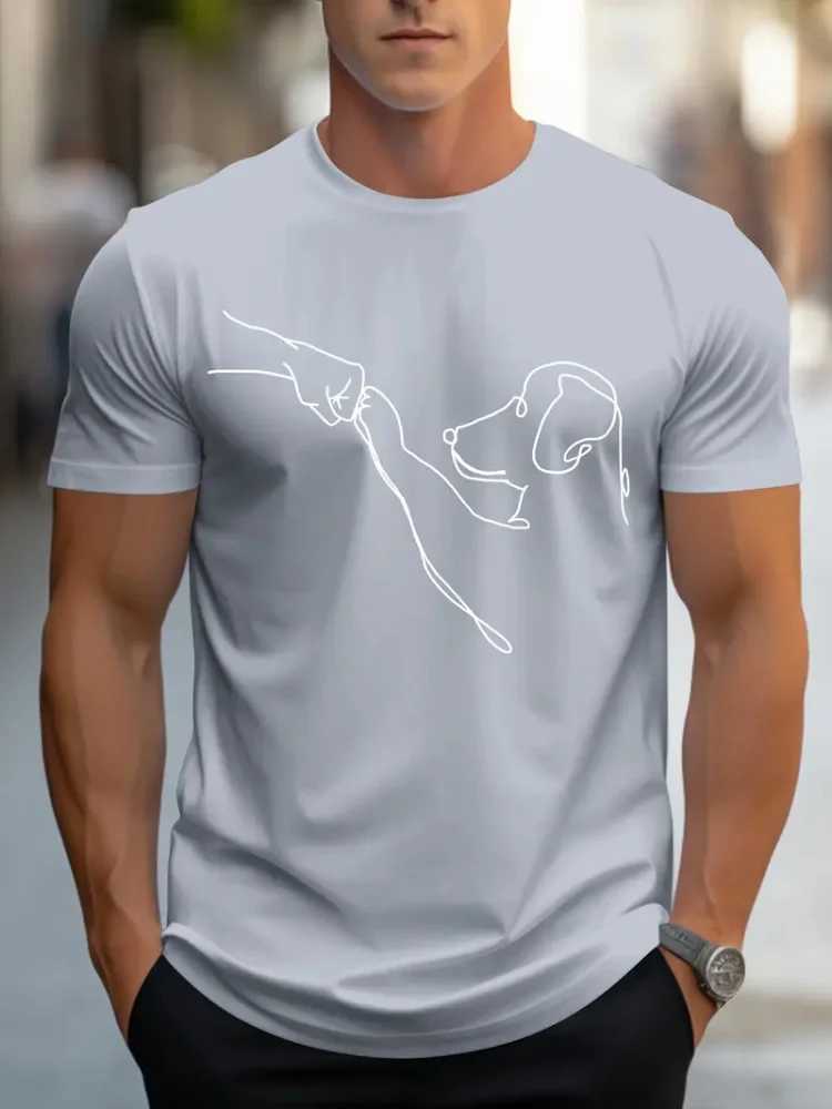 Summer Mens Crew-neck Casual Short-sleeved T-shirt Creative Beer Print Outdoor Street Trend Top Breathable And Comfortable W250607