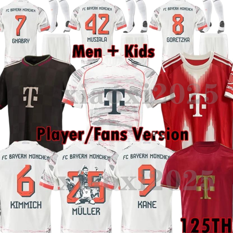 KANE soccer jerseys SANE 2025 2026 football shirt 24 25 MUSIALA GORETZKA GNABRY BAYERNS mUNIch camisa de futebol men kids kits KIMMICH fans player version pre match