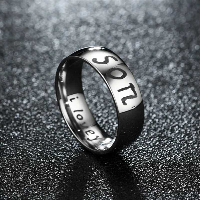Hot Selling Trendy Stainless Steel Warm Couple Family Rings For LOVE MOM SON DAUGHTER Jewelry Accessories Wholesale Size 6-13 W250606