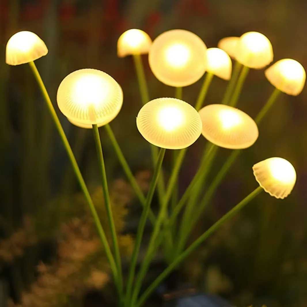 Solar Garden Lights Mushroom Flower Light Yard Decor Outside Waterproof for Pathway Lawn Front Porch Patio XJ250606