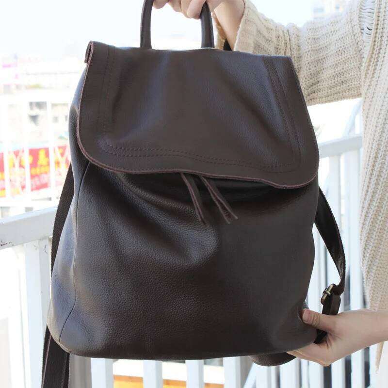 Designer Backpack Bag Women Genuine Leather Travel Bagpack High Quality Simple Bucket Style Large School Backpacks For Girls 2025/06/07